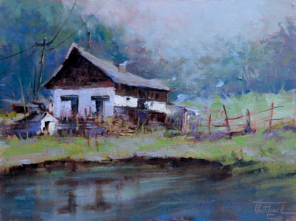 Farmhouse at a&nbsp;pond