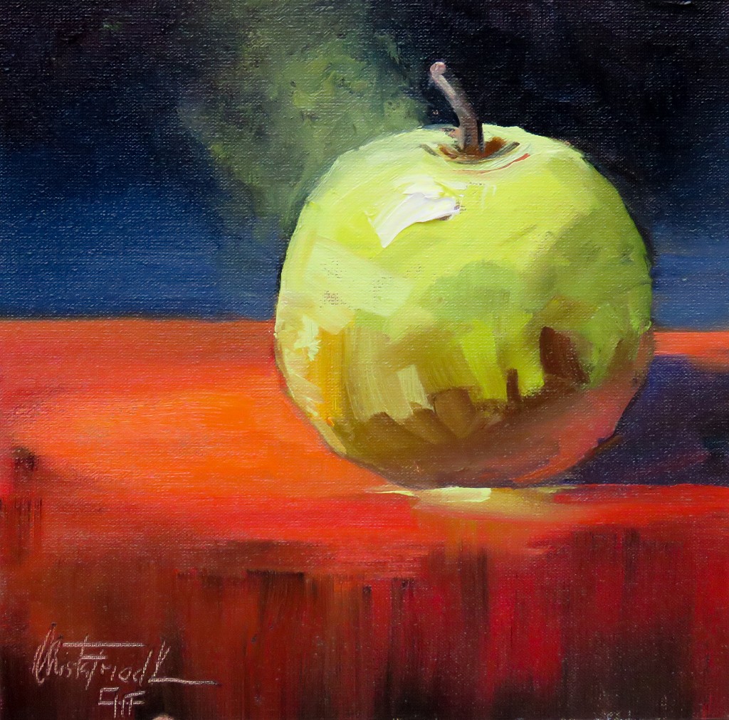 Green Apple on&nbsp;red