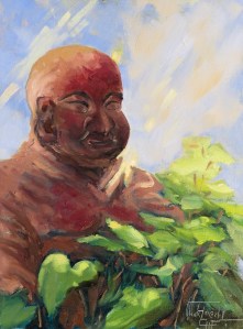 The little Terrcotta Buddha, oil on panel, 12x9 inches